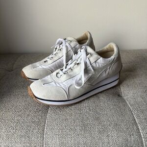 Diadora Heritage 975‎ Women's Fashion Sneakers Silver/White/Cream Sz7 Eur 38